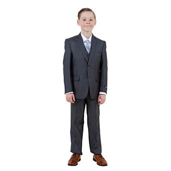 Sharkskin 5 pc Suit Set w/ Dress Shirt and Tie, Toddler Boys (2T-3T)