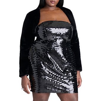 ELOQUII Women's Plus Size Faux Fur Bolero