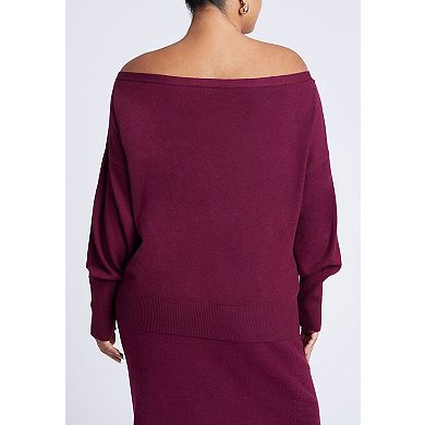 ELOQUII Women's Plus Size Slouchy Sweater