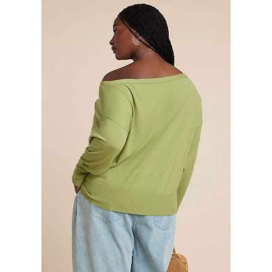 ELOQUII Women's Plus Size Slouchy Sweater