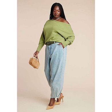 ELOQUII Women's Plus Size Slouchy Sweater
