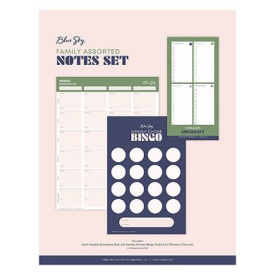 BLUE SKY 3-pc. Family Weekly Schedule, Chore Bingo & Checklist Set