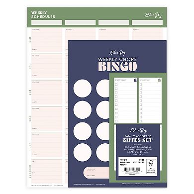 BLUE SKY 3-pc. Family Weekly Schedule, Chore Bingo & Checklist Set