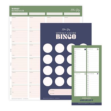 BLUE SKY 3-pc. Family Weekly Schedule, Chore Bingo & Checklist Set