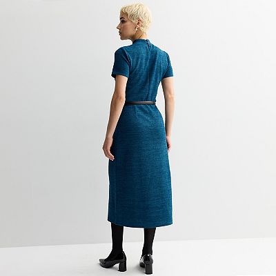 Petite Nine West Overlay Midi Knit Dress
