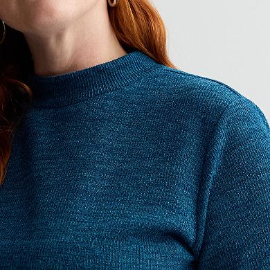 Plus Size Nine West Overlay Midi Knit Dress