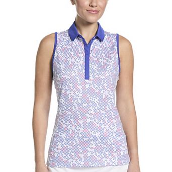 Women's Grand Slam Dot Print Sleeveless Golf Polo