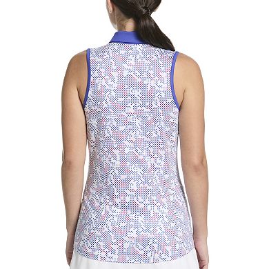 Women's Grand Slam Dot Print Sleeveless Golf Polo