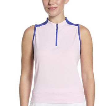 Women's Grand Slam 1/4 Zip Sleeveless Golf Top With Mesh Yoke