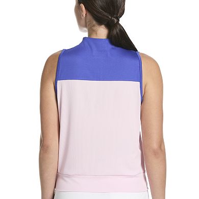 Women's Grand Slam 1/4 Zip Sleeveless Golf Top With Mesh Yoke
