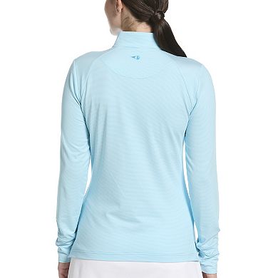 Women's Grand Slam Feeder Stripe Quarter-Zip Long Sleeve Golf Pullover