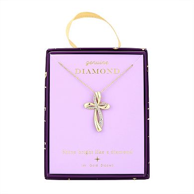 Forever Radiant Diamond Accent Swirl Cross Pendant Necklace