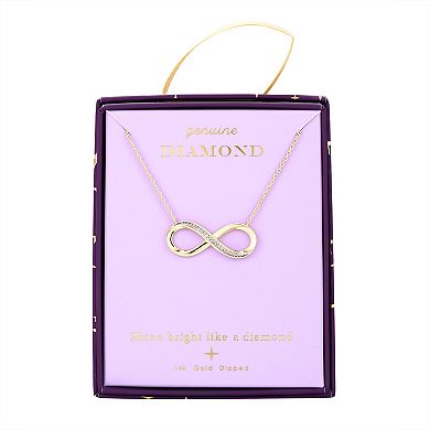 Forever Radiant Diamond Accent Horizontal Infinity Pendant Necklace