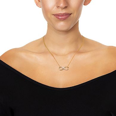 Forever Radiant Diamond Accent Horizontal Infinity Pendant Necklace