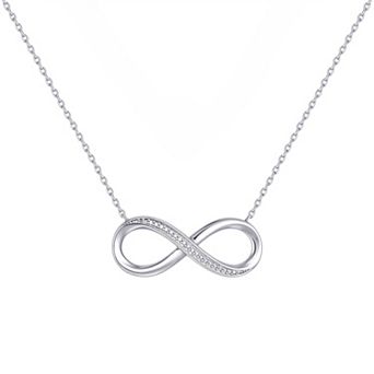 Forever Radiant Diamond Accent Horizontal Infinity Pendant Necklace