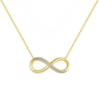 Forever Radiant Diamond Accent Horizontal Infinity Pendant Necklace