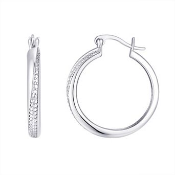 Forever Radiant Diamond Accent Swirl Hoop Earrings