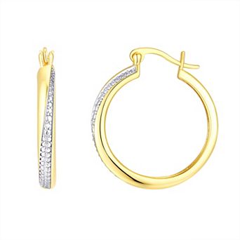 Forever Radiant Diamond Accent Swirl Hoop Earrings