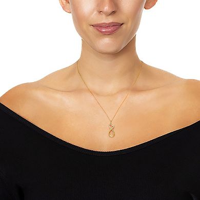 Forever Radiant 14k Gold Plated Diamond Accent Heart Infinity Pendant Necklace
