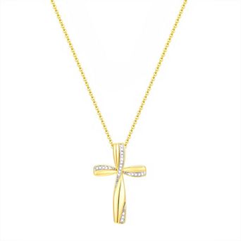 Forever Radiant Diamond Accent Cross Pendant Necklace
