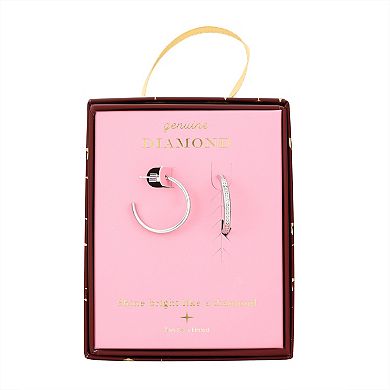 Forever Radiant Diamond Accent Post Hoop Earrings