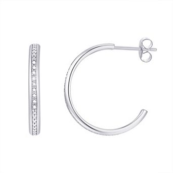 Forever Radiant Diamond Accent Post Hoop Earrings