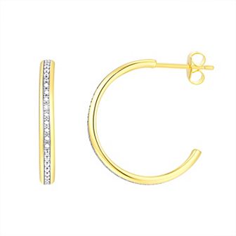 Forever Radiant Diamond Accent Post Hoop Earrings