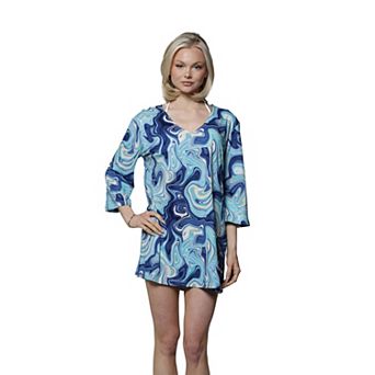 Women's J. Valdi V-Neck Tunic with Three-Quarter Sleeves