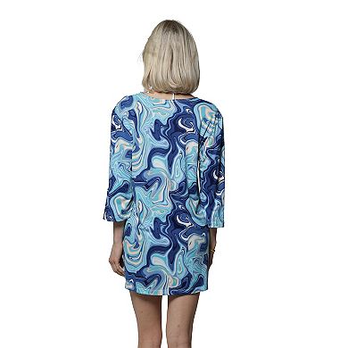 Women's J. Valdi V-Neck Tunic with Three-Quarter Sleeves