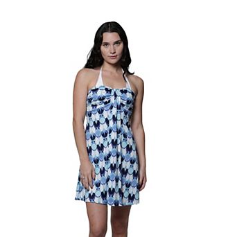 Women's J. Valdi Waterfall Swim Cover Up Geometric Bandeau Dress