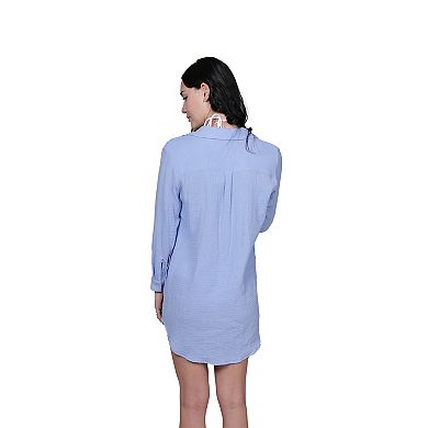 Women's J. Valdi Button Down Swim Cover Up Dress