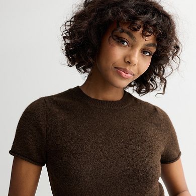 Juniors' SO® Short Sleeve Crew Sweater