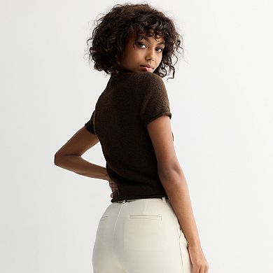 Juniors' SO® Short Sleeve Crew Sweater