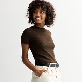 Juniors' SO® Short Sleeve Crew Sweater