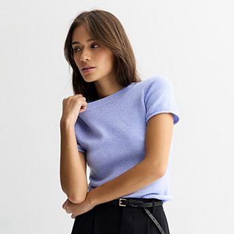 Juniors' SO® Short Sleeve Crew Sweater