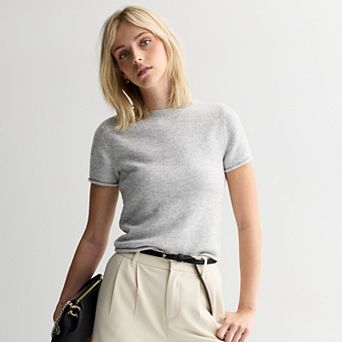 Juniors' SO® Short Sleeve Crew Sweater