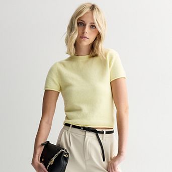 Juniors' SO® Short Sleeve Crew Sweater