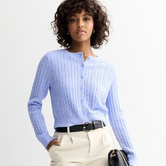 Juniors' SO® Cable Knit Cardigan Sweater