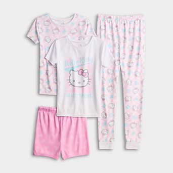 Girls 4-10 Hello Kitty 4 pc Pajama Top & Pajama Bottoms Set