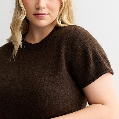 Juniors' Plus Size SO® Short Sleeve Crewneck Sweater