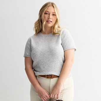 Juniors' Plus Size SO® Short Sleeve Crewneck Sweater