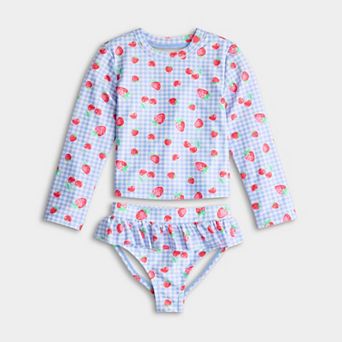 Baby & Toddler Girl Jumping Beans® 2 pc Swim Set & Rash Guard