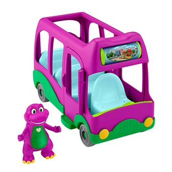Fisher-Price Barney's World Adventure Bus Push-Along Toy with Figure 2 pc Set