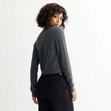 Juniors' SO® Cable Knit Cardigan Sweater