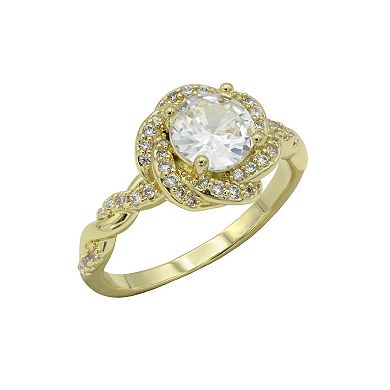City Luxe Gold Tone Cubic Zirconia Ring