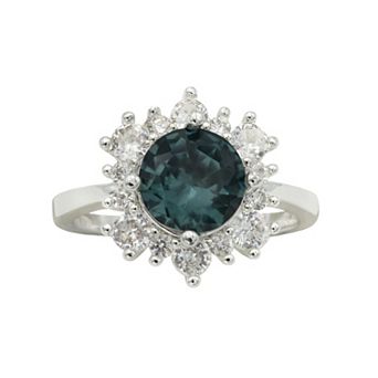 City Luxe Silver Tone Cubic Zirconia Round Cluster Ring