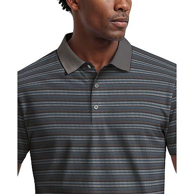 Men's Grand Slam Striped Jacquard Short Sleeve Golf Polo Shirt