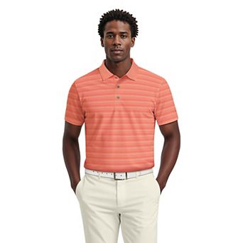 Men's Grand Slam Striped Jacquard Short Sleeve Golf Polo Shirt