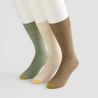 Men's GOLDTOE® 3-Pack Argyle Texture Crew Socks