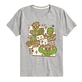 Boys 8-20 Marvel Guardians Of The Galaxy Groot Grid Short Sleeve Graphic Tee